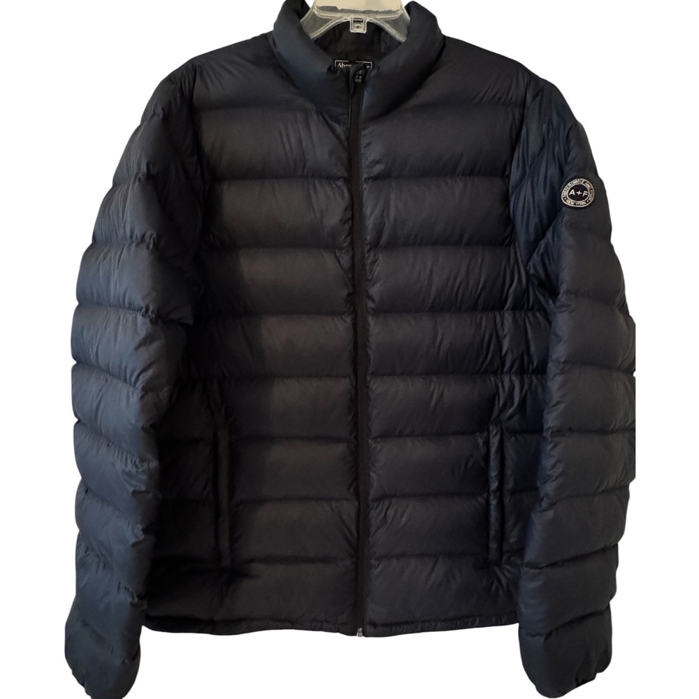 Abercrombie & Fitch Mens Black Quilted Down Insulated Puffer Jacket Full Zip  XL